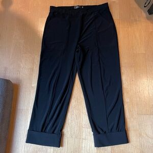 SYMPLI Canada Size 10 Pants Jersey Knit Black Cuff Crop Pull On Straight Leg